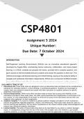 CSP4801  Assignment 5 (ANSWERS) 2024 - DISTINCTION GUARANTEED