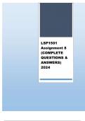 LSP1501 Assignment 8 (COMPLETE ANSWERS) 2024 - DUE 9 September 2024