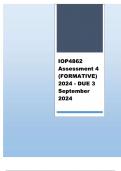 IOP4862 Assessment 4 (COMPLETE QUESTIONS & ANSWERS) 2024 - DUE 3 September 2024