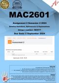 MAC2601 Assignment 2 (COMPLETE ANSWERS) Semester 2 2024 (586577 ) - DUE 2 September 2024