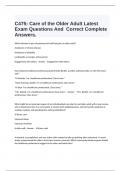  C475: Care of the Older Adult Latest Exam Questions And  Correct Complete Answers.