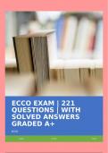 ECCO EXAM | 221 QUESTIONS | WITH SOLVED ANSWERS GRADED A+