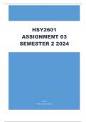 HSY2601 Assignment 3 (DETAILED ANSWERS) Semester 2 2024