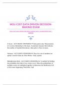 WGU C207 DATA DRIVEN DECISION-MAKING BUDLED  EXAMS |GUARANTEED PASS |VERIFIED