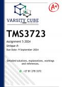 TMS3723  Assignment 5 (DETAILED ANSWERS) 2024 - DISTINCTION GUARANTEED