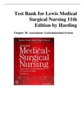 Test Bank for Lewis Medical Surgical Nursing 11th Edition by Harding - Chapter 38. Assessment: Gastrointestinal System