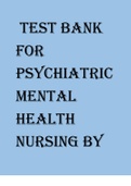 Test Bank for Psychiatric Mental Health Nursing by Mary Townsend 9th Edition