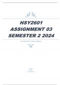 HSY2601 Assignment 3 ( ANSWERS) Semester 2 2024 - 100% VERIFIED SOLUTIONS