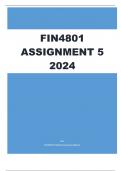 FIN4801 Assignment 5 2024 - 100% VERIFIED SOLUTIONS