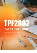 TPF2602 Assignment 51 PORTFOLIO (COMPLETE ANSWERS) 2024 - 100% VERIFIED SOLUTIONS