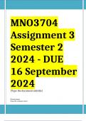 MNO3704 Assignment 3 (COMPLETE ANSWERS) Semester 2 2024 - DUE 16 September 2024 ; 100% TRUSTED Complete, trusted solutions and explanations. 