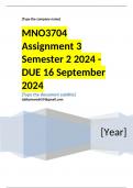 MNO3704 Assignment 3 (COMPLETE ANSWERS) Semester 2 2024 - DUE 16 September 2024 ; 100% TRUSTED Complete, trusted solutions and explanations. 