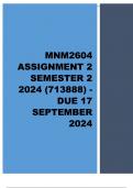 MNM2604 Assignment 2 (COMPLETE ANSWERS) Semester 2 2024 (713888) -  DISTICTION RESULTS