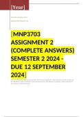 MNP3703 Assignment 2 (COMPLETE ANSWERS) Semester 2 2024 - DUE 12 September 2024 ; 100% TRUSTED Complete, trusted solutions and explanations.... 