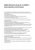 NURS 309 Quiz 8 (Chap 20, 31) RESP 2 Exam Questions And Answers