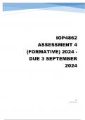 IOP4862 Assessment 4 (COMPLETE QUESTIONS & ANSWERS) 2024 - DUE 3 September 2024 ;100 % TRUSTED workings, Expert Solved, Explanations and Solutions. 