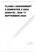 TLI4801 Assignment 2 Semester 2 2024 (Unique No. 658416) - DUE 17 September 2024 ;100 % TRUSTED workings, Expert Solved, Explanations and Solutions.