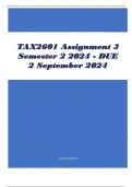 TAX2601 Assignment 3 Semester 2 2024 - DUE 2 September 2024