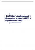 TAX2601 Assignment 3 Semester 2 2024 - DUE 2 September 2024