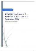 TAX2601 Assignment 3 Semester 2 2024 - DUE 2 September 2024