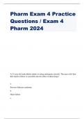 Pharm Exam 4 Practice Questions / Exam 4 Pharm 2024