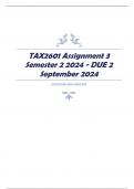 TAX2601 Assignment 3 Semester 2 2024 - DUE 2 September 2024