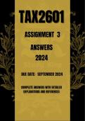 TAX2601 assignment 3 2024 answers Due Today