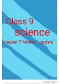 Class 9 science chapter motion handmade notes 