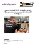 Uitwerking verslag (Sport & Bewegen) Kerntaak 4 (P3-K1): Aanbieden van een SB-programma voor een gezonde(re) levensstijl.