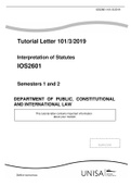 Interpretation of Statutes IOS2601 Semesters 1 and 2 DEPARTMENT OF PUBLIC, CONSTITUTIONAL AND INTERNATIONAL LAW