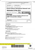 Pearson Edexcel International Advanced Level International Advanced Subsidiary/Advanced Level UNIT 3:  Practical Skills in Biology I Question paper May 2024