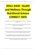 WGU: D440 - Health and Wellness Through Nutritional Science CORRECT 100%