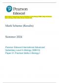 Pearson Edexcel International Advanced Subsidiary Level In Biology (WBI13) Paper 01 Practical  Skills in Biology I Mark Scheme (Results) Summer 2024