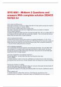 ISYE 6501 - Midterm 2 Questions and answers With complete solution 2024/25 RATED A+