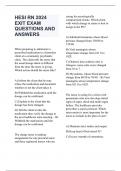 HESI RN 2024 EXIT EXAM QUESTIONS AND ANSWERS