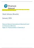 Pearson Edexcel International Advanced Level In Chemistry (WCH16) Paper 01 Practical Skills in  Chemistry II Mark Scheme (Results) January 2024