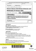 Pearson Edexcel International Advanced Level International Advanced Subsidiary/Advanced Level UNIT 1:  Structure, Bonding and Introduction to Organic Chemistry QP JANUARY 2024