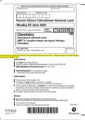 Pearson Edexcel International Advanced Level International Advanced Level UNIT 5: Transition Metals and Organic Nitrogen  Chemistry QP JANURAY 2024