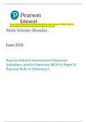 Pearson Edexcel International Advanced Subsidiary Level In Chemistry (WCH13) Paper 01  Practical Skills in Chemistry I Mark Scheme (Results) June 2024