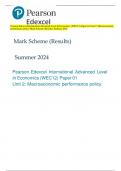 Pearson Edexcel International Advanced Level In Economics (WEC12) Paper 01 Unit 2: Macroeconomic  performance policy Mark Scheme (Results) Summer 2024