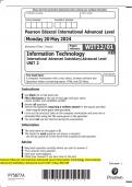 Pearson Edexcel International Advanced Level Information Technology International  Advanced Subsidiary/Advanced Level UNIT 2 May 2024 QP