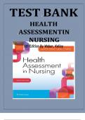 TEST BANK FOR HEALTH ASSESSMENT IN NURSING 6TH EDITION BY WEBER (Answer key at the end, Original Test bank, 100% Verified Solutions)