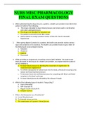 NURS MISC PHARMACOLOGY FINAL EXAM QUESTIONS WITH CORRECT ANSWERS