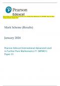 Pearson Edexcel International Advanced Level in Further Pure Mathematics F1 (WFM01) Paper 01 Mark  Scheme (Results) January 2024