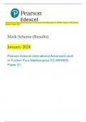 Pearson Edexcel International Advanced Level In Further Pure Mathematics F3 (WFM03) Paper 01 Mark Scheme  (Results) January 2024