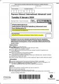 Pearson Edexcel International Advanced Level Mathematics International Advanced Subsidiary/Advanced  Level Pure Mathematics P1 QP JANUARY 2024