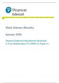 Pearson Edexcel International Advanced In Pure Mathematics P3 (WMA13) Paper 01 Mark Scheme (Results) January  2024