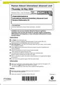Pearson Edexcel International Advanced Level Mathematics International Advanced Subsidiary/Advanced Level Decision Mathematics D1 QP MAY 2024