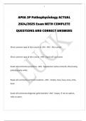 APEA 3P Pathophysiology ACTUAL  2024/2025 Exam WITH COMPLETE  QUESTIONS AND CORRECT ANSWERS