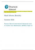 Pearson Edexcel International Advanced Level in Further Pure Mathematics (WFM02) Paper  01 Mark Scheme (Results) Summer 2024